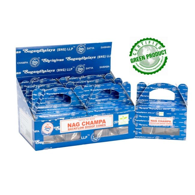 Weihrauch bei Backflow Raucherkegel Satya Nag Champa 6St