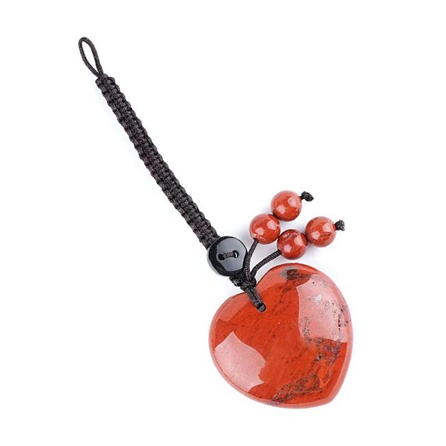 Taschenanhänger Herz Roter Jaspis aus Naturstein