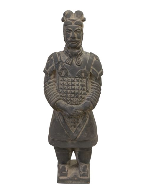 Schwarze Terrakotta-Statue General 26 cm