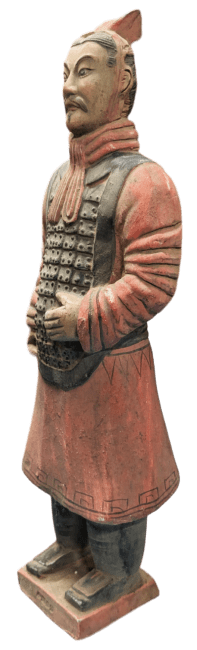 Weihrauch bei Antike bunte Terrakotta-Kriegerstatue mit Rüstung 38 cm|de