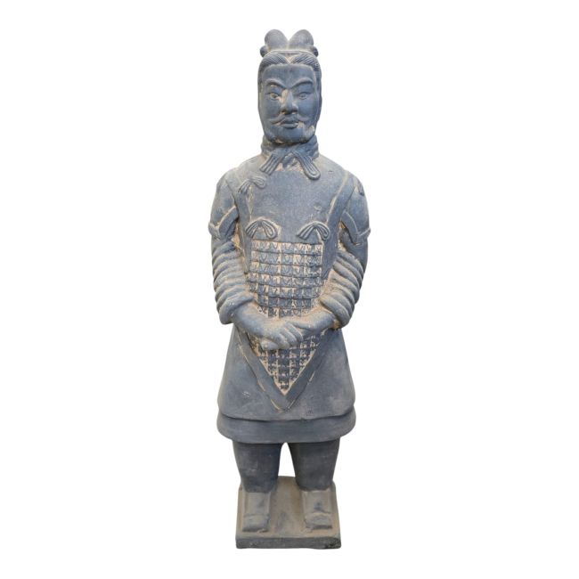 Generalstatue aus schwarzer Terrakotta, 50 cm