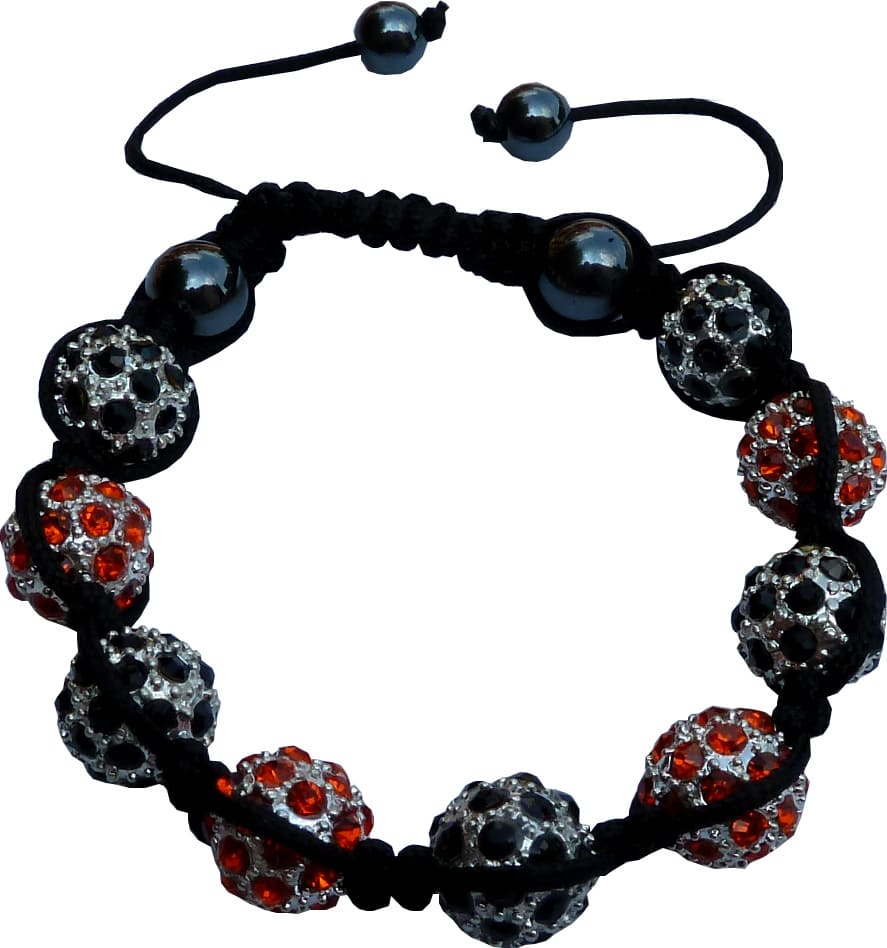 Shamballa 9 pierres orange & noir