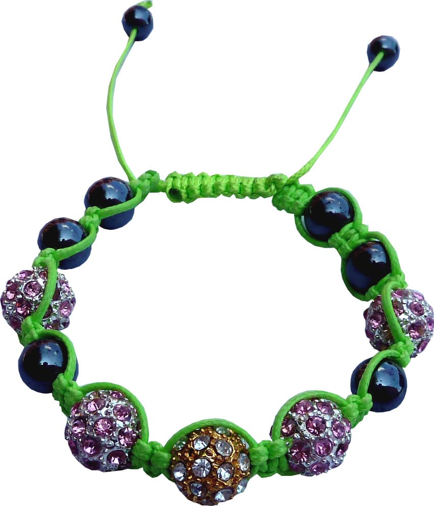 Shamballa 5 pierres rose & jaune