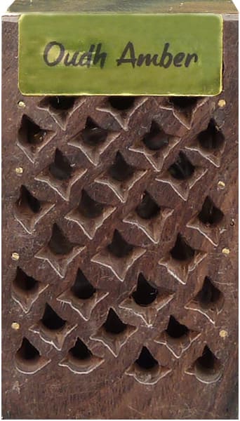 Weihrauch bei Holzkiste mit 5 g Amber Oudh X3