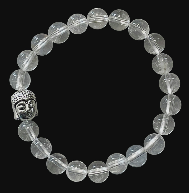 Bergkristall Buddha Armband A perles 8mm