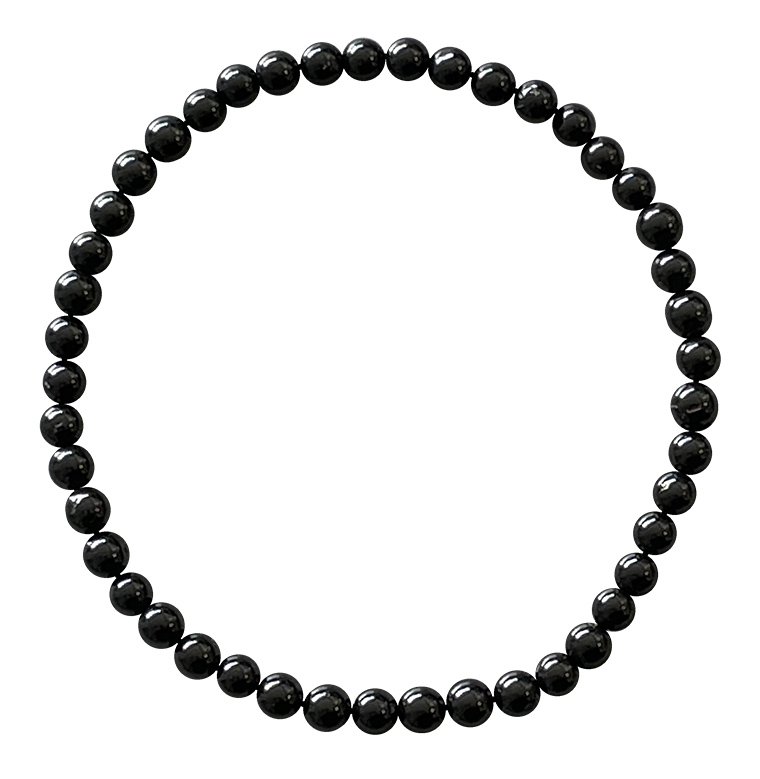 Schwarzes Turmalin Armband A Perlen 4mm
