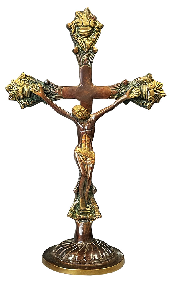 Jesus auf dem Messingkreuz 27cm