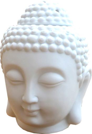 Keramikölbrenner Bouddha Kopf weiss 14cm