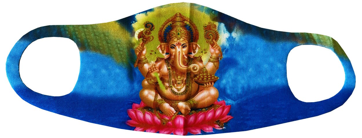 Stoffmaske Polyester Blau Ganesha