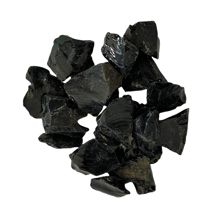 Kleine rohe Schwarzes Obsidianpackung 500g