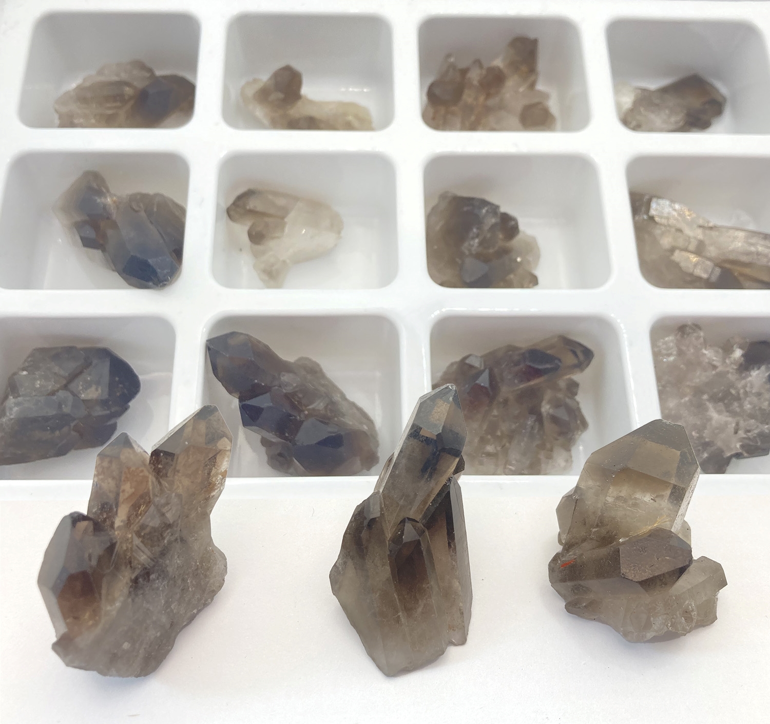 12 piece display stand  smoked rock crystal