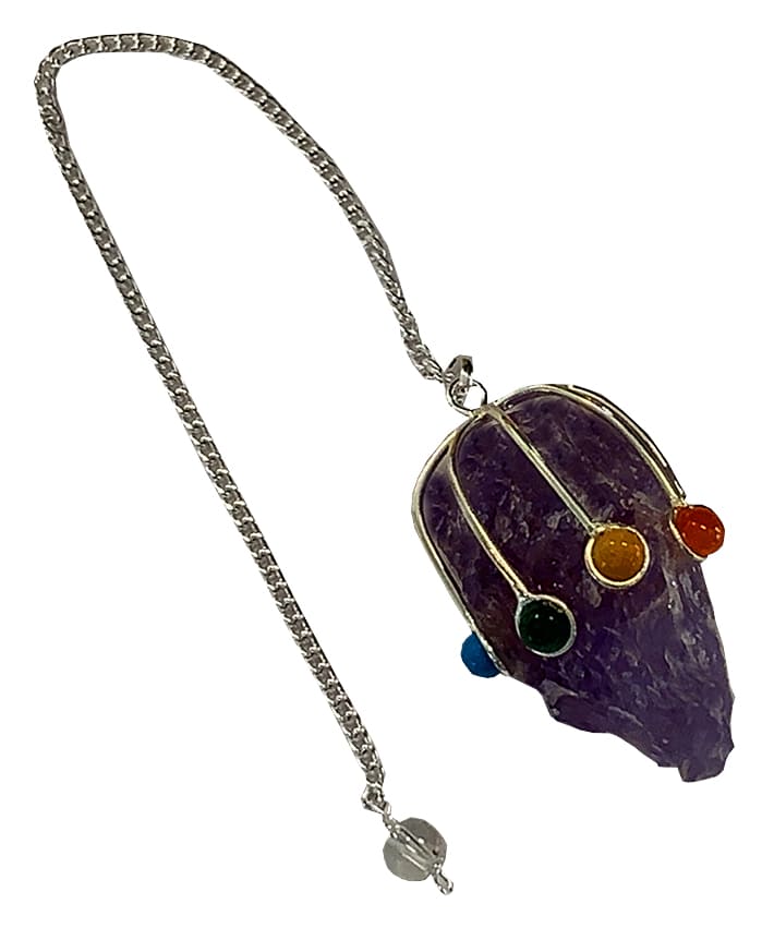 Roher amethyst pendel 7 Chakras