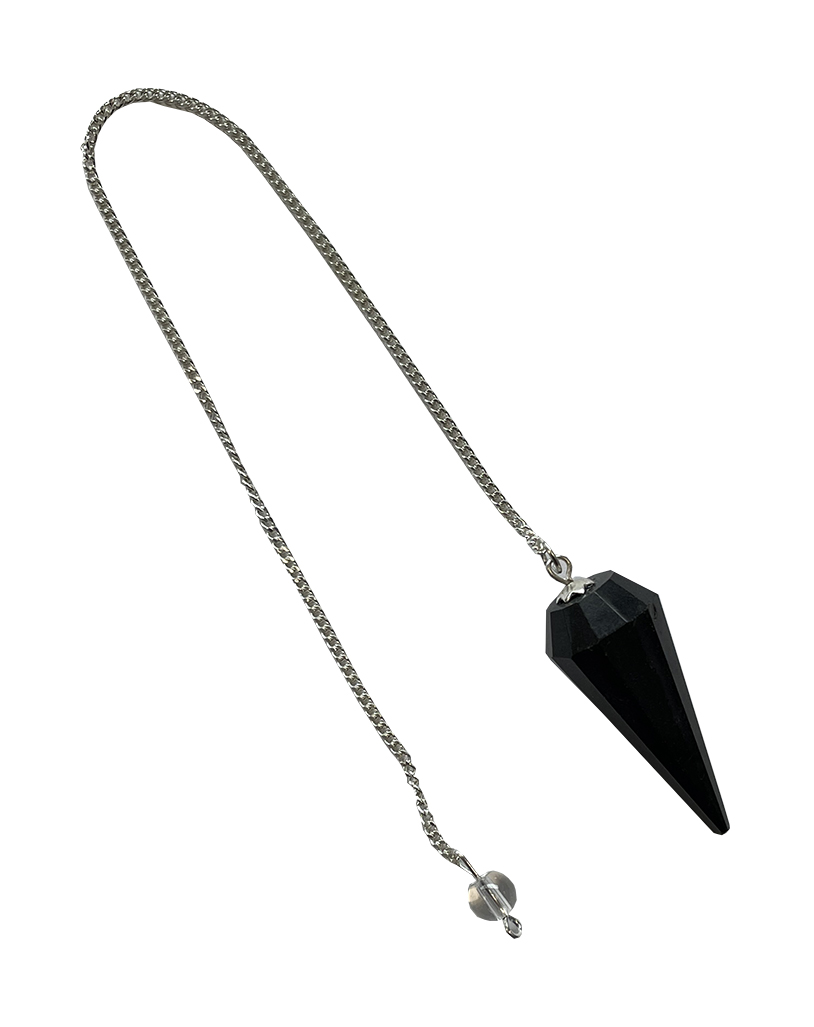 Kegel Schwarzes Obsidian-Pendel 6 facettiert