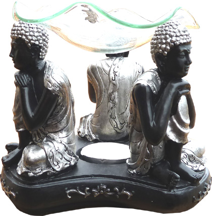 Brenner 3 schwarze denkende Buddhas