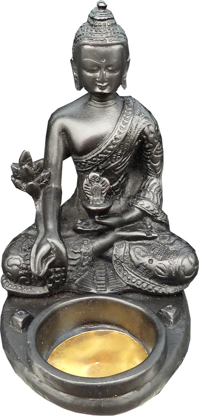 Räucherhalter Harz Kerzenhalter Buddha 10x12x8cm