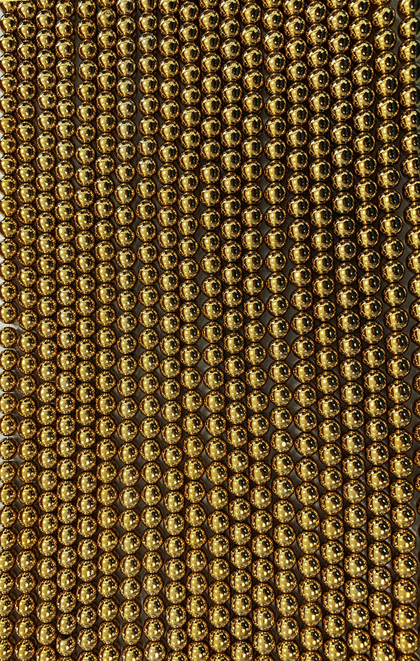 Gold Hämatitperlen A 6mm auf 40cm Faden