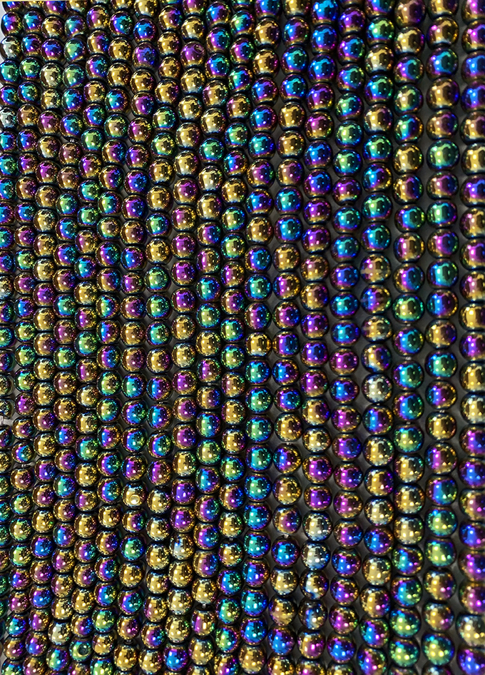 Rainbow Hämatitperlen A 6mm auf 40cm Faden
