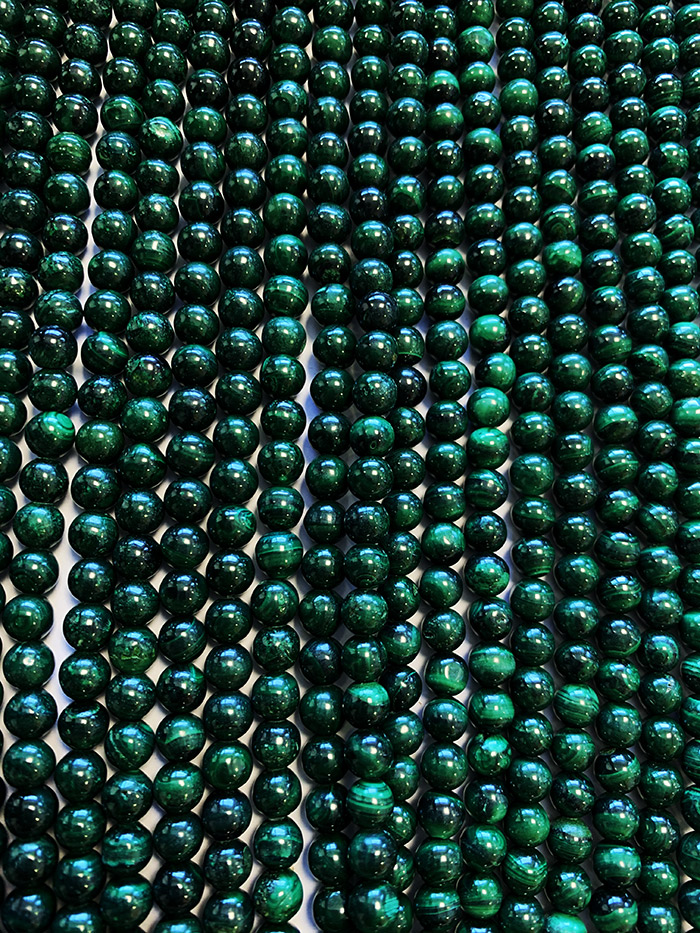 Malachitperlen Perlen 6mm auf 40cm Faden