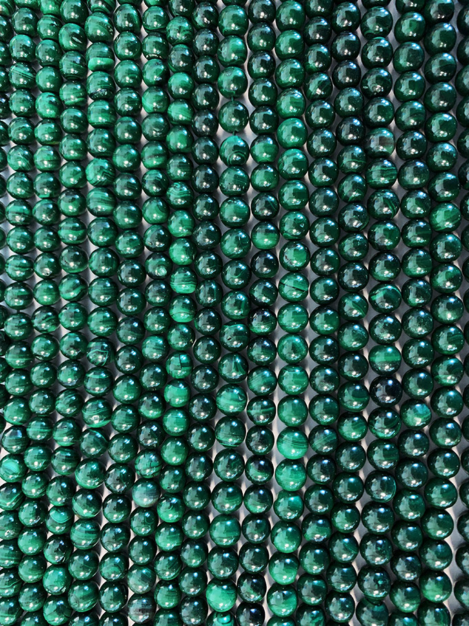 Malachitperlen Perlen 8mm auf 40cm Faden
