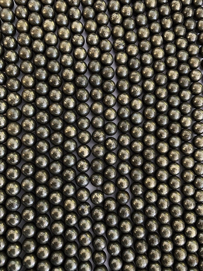 Pyrit A Perlen 8mm auf 40cm Faden