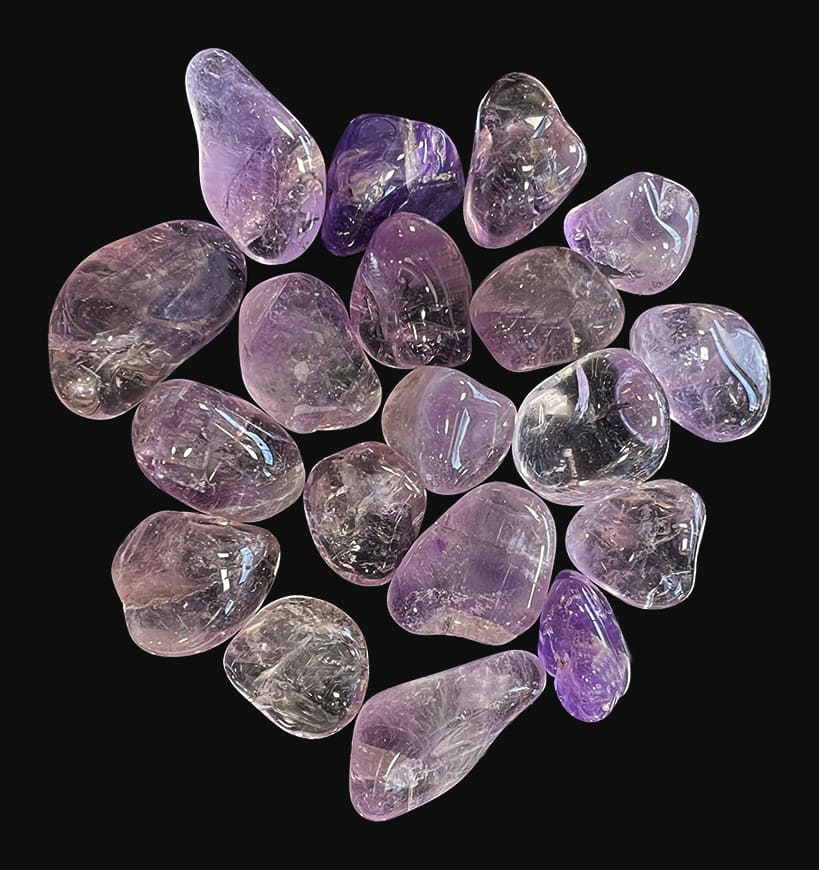 Brasilianische Amethyst-AB-Trommelsteine, 250 g