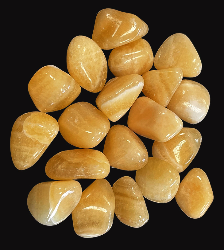 Orange Calcite A gerollte Steine 250g