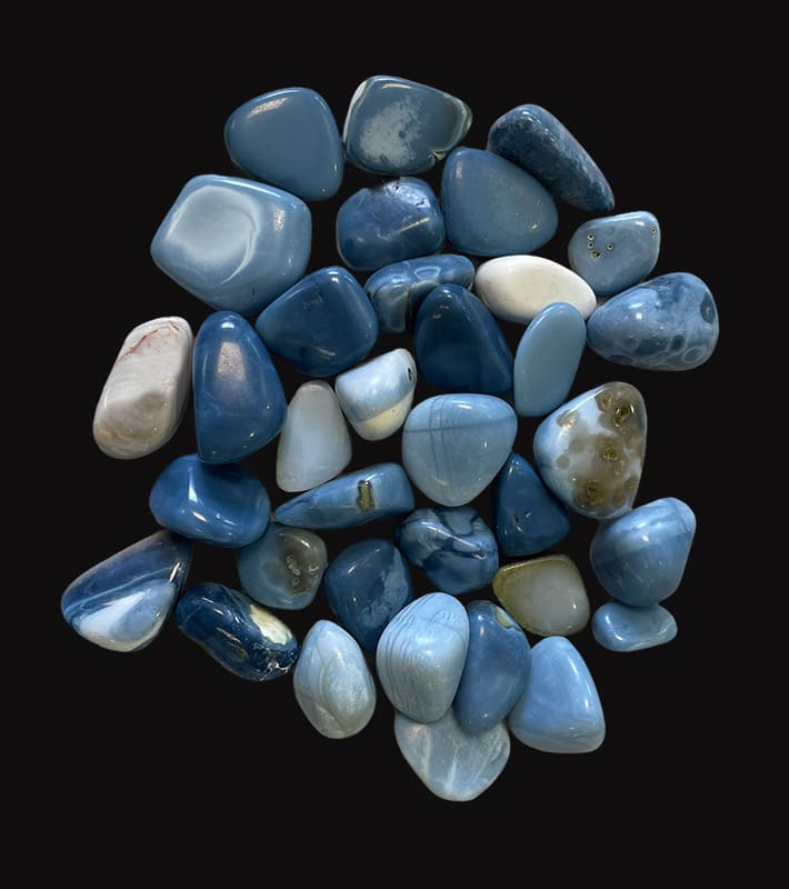 Opal Blau A trommelstein 250g