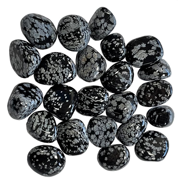 Obsidienne Flocke de Schnee A gerollte Steine 250g