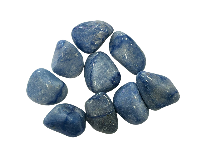 Blaue Quarz AB gerollte Steine 250g