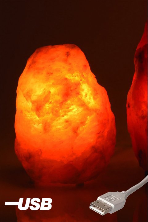 Weihrauch bei Natürliche Salzlampe 3XS USB mit Holzsockel 0,5-1 kg
