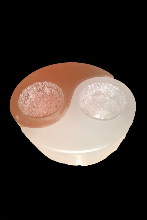 Weihrauch bei Selenit-Yin-Yang-Kerzenhalter, 10 cm, 700 g