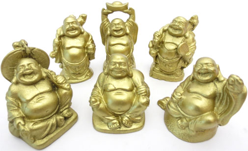 Setzen Sie 6 Bouddhas Resine oder 5cm