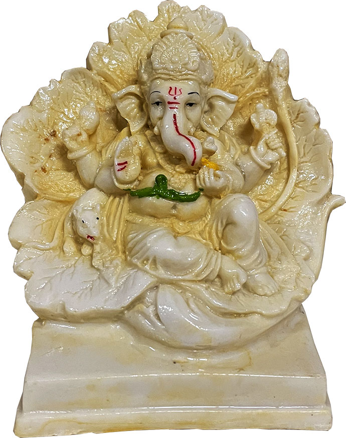 Ganesha Harz Gelb 13cm