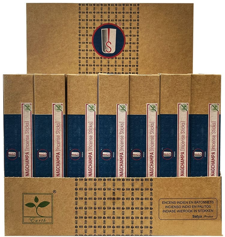 Satya Srinivas Blue Nag Champa Räucherstäbchen-Display, 42 Packungen à 15 g