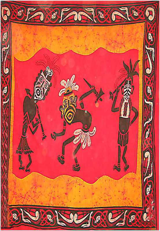 Batik Wandbehang Afrikanische Krieger