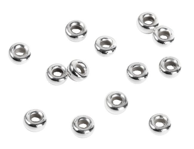 Weihrauch bei Donut-Charm-Perlen aus 925er Silber 4 mm x 20