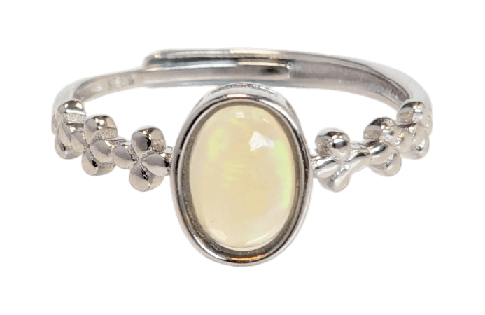 Weihrauch bei Ring aus 925er Silber verstellbar Opal AA 5 x 7 mm|de