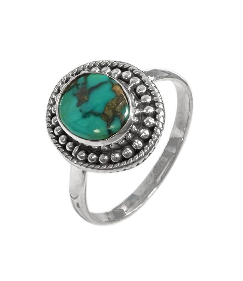 Weihrauch bei 925 Silber Ring Tibetischer Türkis AA T58