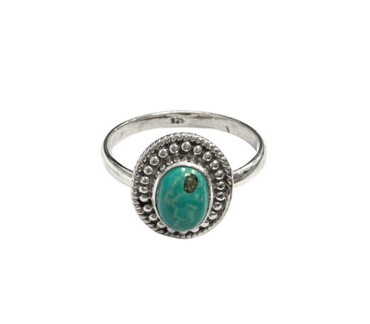 Weihrauch bei 925 Silber Ring Tibetischer Türkis AA T56|de