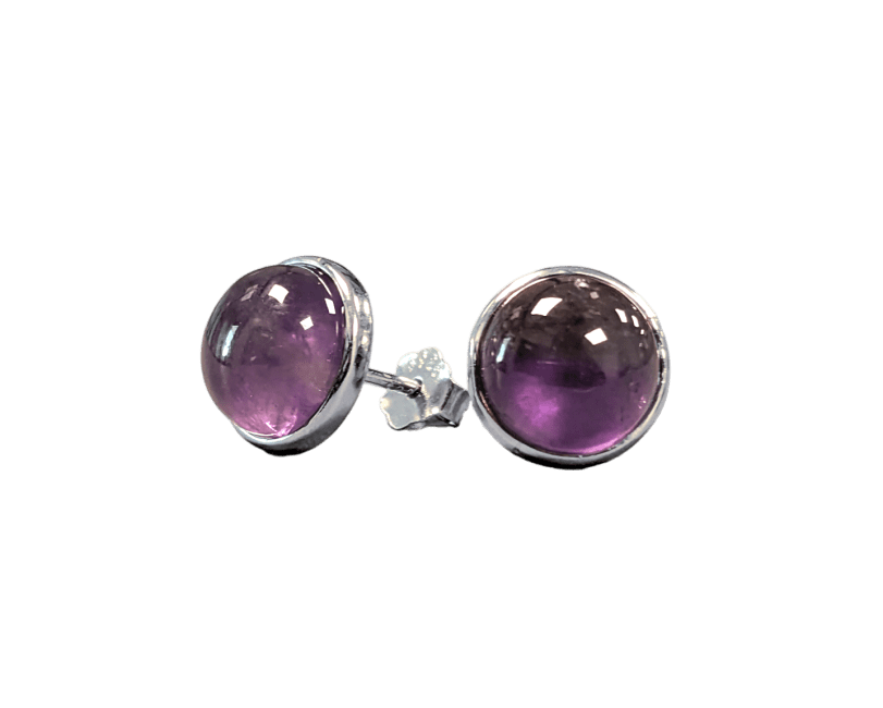 925 Silber Ohrringe Amethyst AA 8mm