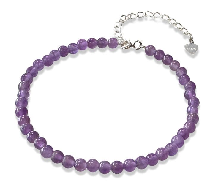 Amethyst Herz Armband 925 Silber 3mm