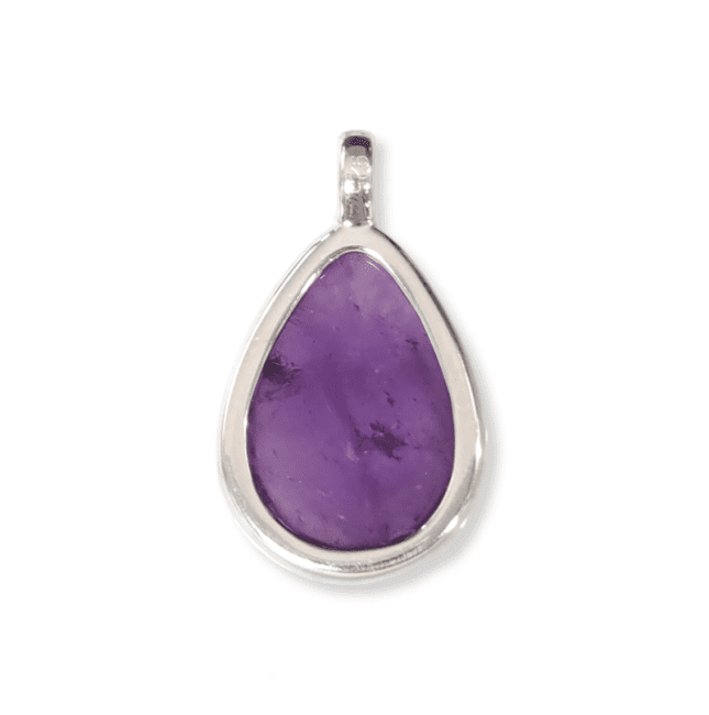 925 Silber Amethyst Tropfenanhänger AA 23,5 mm