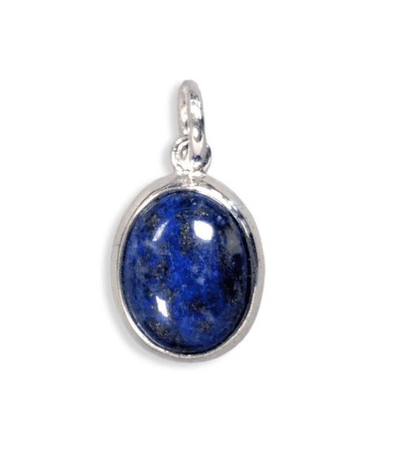 Ovaler Anhänger aus 925er Silber, Lapislazuli AA, 13 mm