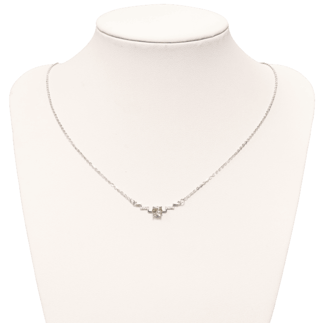 Weihrauch bei Halskette aus 925er Silber natürlicher Citrin und facettierter Strassstein AA 5 mm|de