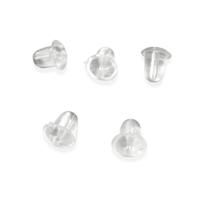 Transparente Silikon-Ohrringverschlüsse, 4–5 mm x 100
