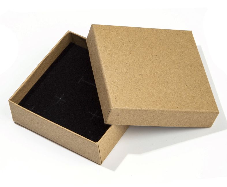 Geschenkbox für Schmuck aus Kraftkarton, 9 cm x 10 cm