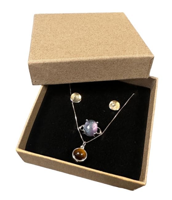 Geschenkbox für Schmuck aus Kraftkarton, 9 cm x 10 cm