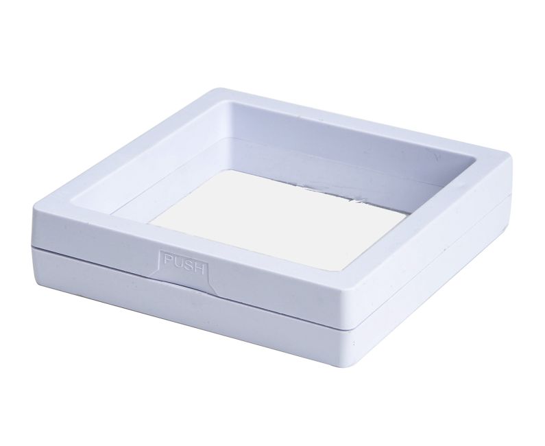 Weiße Rahmenbox für Schmuck 9 cm x 10