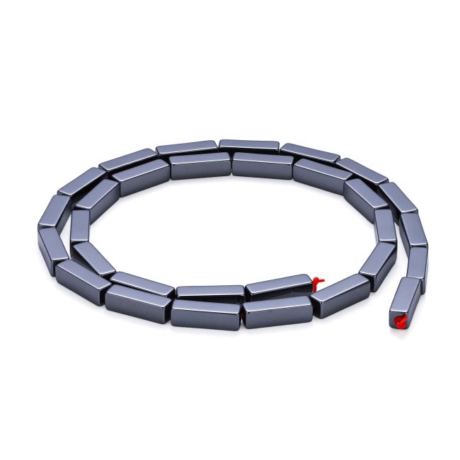 Rechteckige Hämatit-Abstandsperlen – 3,7 × 12,4 mm