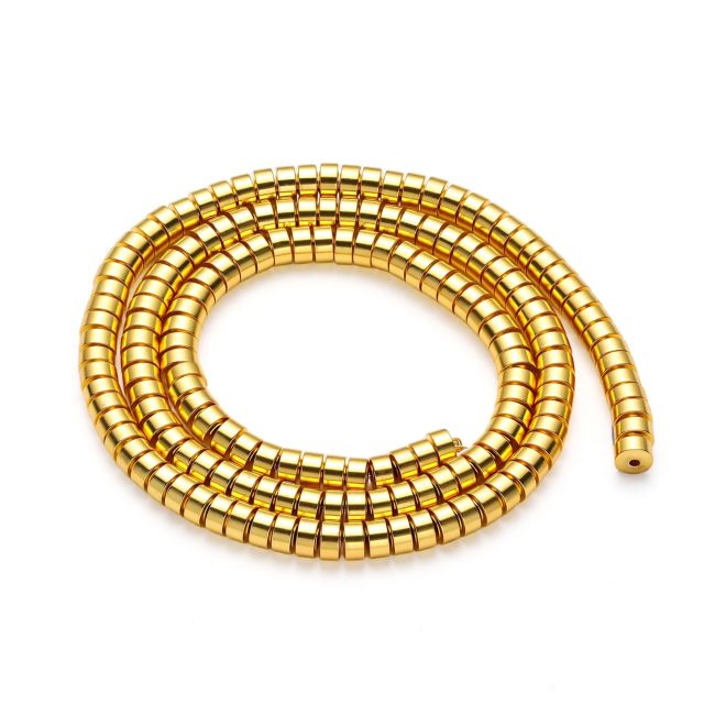 Goldene Hämatit-Zwischenperlen – 3 × 1 mm